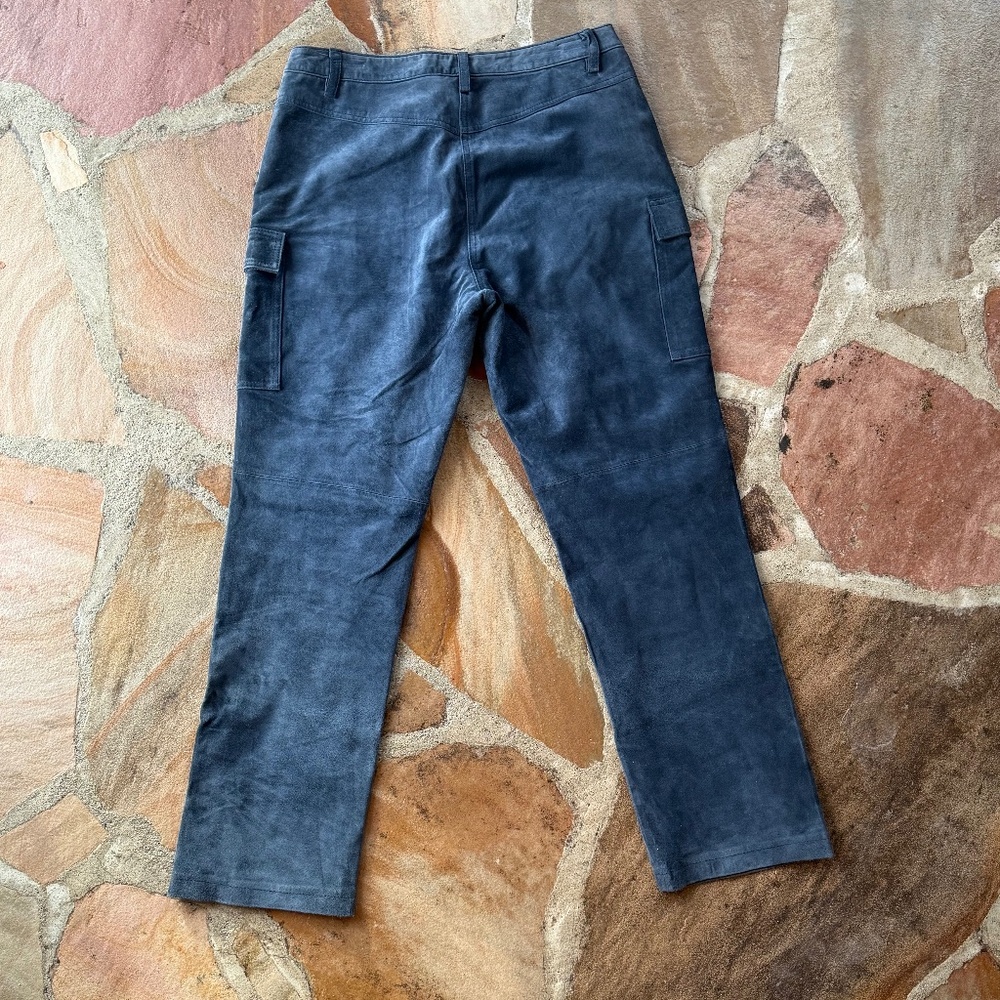 Blue Suede Cargo Pants - Picture 3 of 6